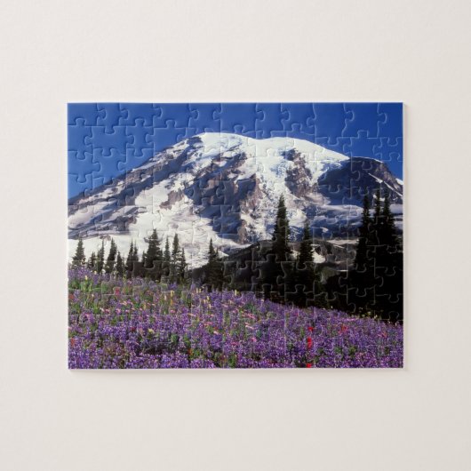 zomerbloemen aan de basis van de Mount Rainier, 2 Legpuzzel (Horizontaal)