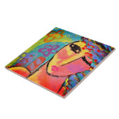 Zomerbloemen Abstract Portret van een vrouw Tegeltje (Zijkant)