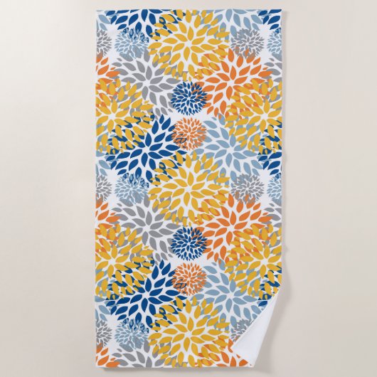 Zomerbloemen Abstracte felle kleuren Strandlaken (Voorkant)