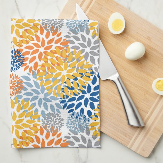 Zomerbloemen Abstracte felle kleuren Theedoek (Quarter Fold)