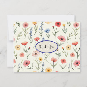 Zomerbloemen Bedankt Briefkaart