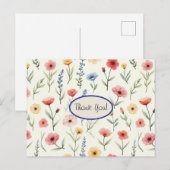 Zomerbloemen Bedankt Briefkaart (Voorkant / Achterkant)