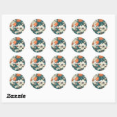 Zomerbloemen bedankt ronde sticker (Vel)
