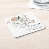  zomerbloemen blauw roze kartonnen onderzetters (Schuin)