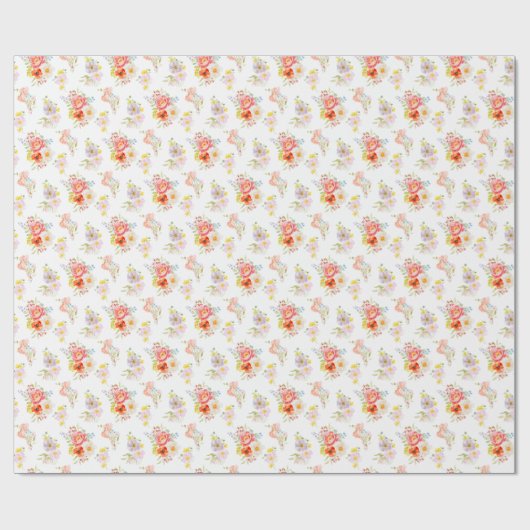 Zomerbloemen Bloemenpatroon Cadeaupapier (Vlak)