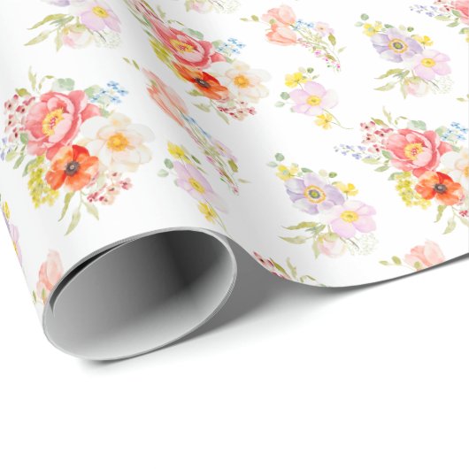 Zomerbloemen Bloemenpatroon Cadeaupapier (Rol Hoek)