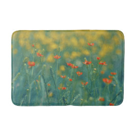 Zomerbloemen (bloemveld) (rode bloemen) badmat