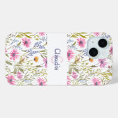 Zomerbloemen Botanische Tuin met Monogram Case-Mate iPhone Case (Achterkant (horizontaal))