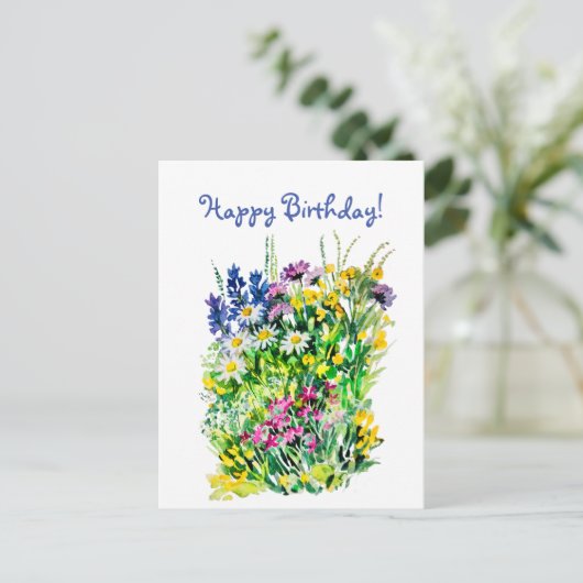 zomerbloemen briefkaart (Staand voorkant)