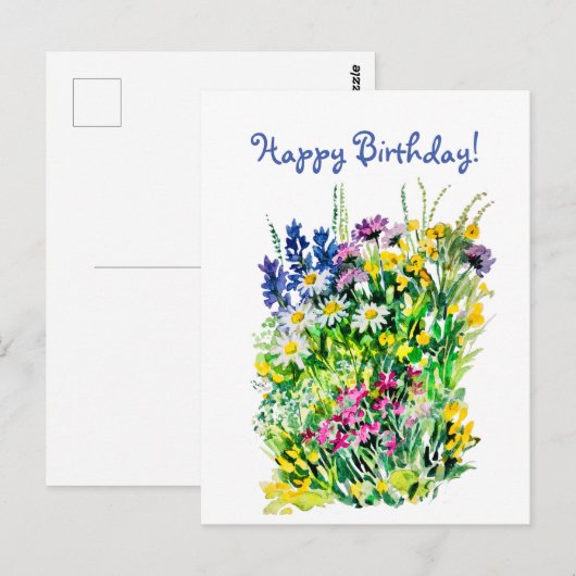 zomerbloemen briefkaart (Voorkant / Achterkant)