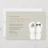 Zomerbloemen bruid & bruidegom Teenslippers bruilo Kaart (Voorkant)