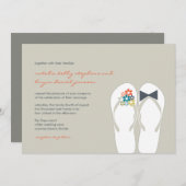 Zomerbloemen bruid & bruidegom Teenslippers bruilo Kaart (Voorkant / Achterkant)