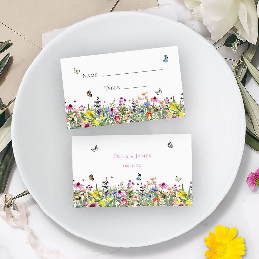  zomerbloemen bruiloft plaatskaartje