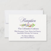 Zomerbloemen Bruiloft Receptie Kaart (Voorkant)