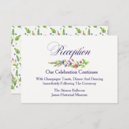 Zomerbloemen Bruiloft Receptie Kaart