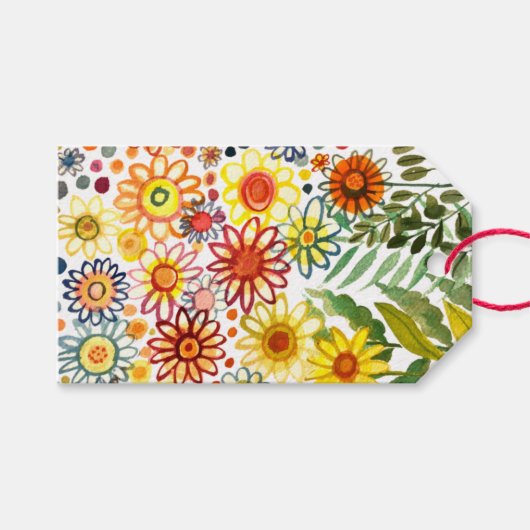 zomerbloemen cadeaulabel (Voorkant (Horizontaal))