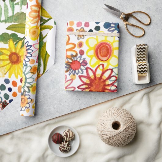 zomerbloemen cadeaupapier (Crafts)