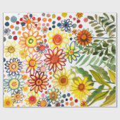 zomerbloemen cadeaupapier (Vlak)