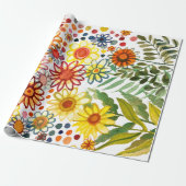 zomerbloemen cadeaupapier (Uitgerold)
