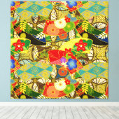 Zomerbloemen Canvas Afdruk (Insitu (Houten vloer))