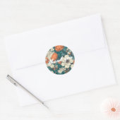 Zomerbloemen dank je wel ronde sticker (Envelop)