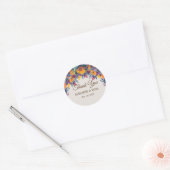 Zomerbloemen elegant Dank je wel Ronde Sticker (Envelop)