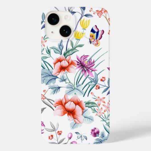 Zomerbloemen en vlinder Case-Mate iPhone case (Achterkant)