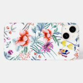 Zomerbloemen en vlinder Case-Mate iPhone case (Achterkant (horizontaal))