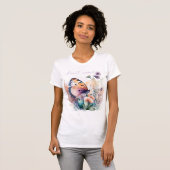 Zomerbloemen en vlinder dames T-shirt (Voorkant volledig)