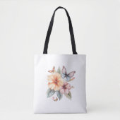 Zomerbloemen en vlinders tote bag (Voorkant)
