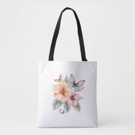 Zomerbloemen en vlinders tote bag (Voorkant)