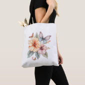 Zomerbloemen en vlinders tote bag (Dichtbij)