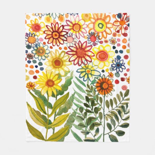 zomerbloemen fleece deken (Voorkant)