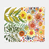 zomerbloemen fleece deken (Voorkant (Horizontaal))