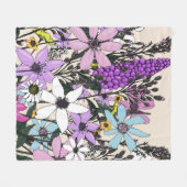 Zomerbloemen Fleece Deken (Voorkant (Horizontaal))