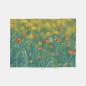 zomerbloemen (Floral Field) (Rode bloemen) Fleece Deken (Voorkant (Horizontaal))