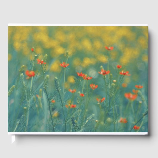 zomerbloemen (Floral Field) (Rode bloemen) Gastenboek (Voorkant)