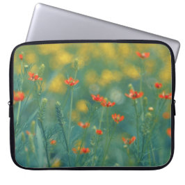 zomerbloemen (Floral Field) (Rode bloemen) Laptop Sleeve