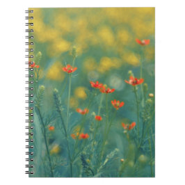 zomerbloemen (Floral Field) (Rode bloemen) Notitieboek