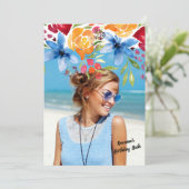 Zomerbloemen Foto Uitnodiging (Staand voorkant)