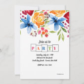 Zomerbloemen Foto Uitnodiging (Achterkant)