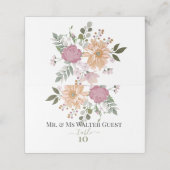 Zomerbloemen Gastentafel Nummers Plaatskaartje (Buitenkant ongevouwen)