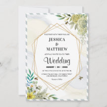 Zomerbloemen Gouden Frame  Bruiloft