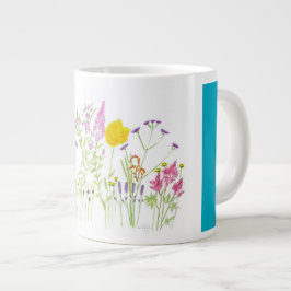 zomerbloemen grote koffiekop