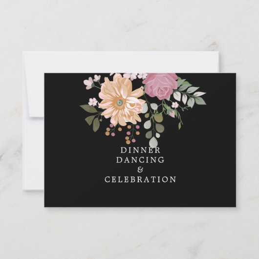 Zomerbloemen | Huwelijksreceptie Kaart (Achterkant)