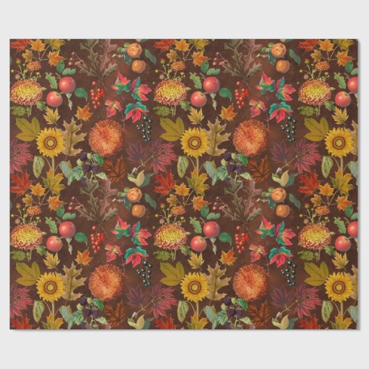  zomerbloemen in de herfst cadeaupapier (Vlak)