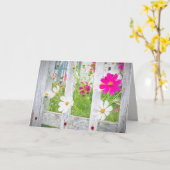 zomerbloemen in hek kaart (Gele Bloem)