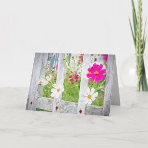 zomerbloemen in hek kaart