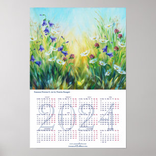 Zomerbloemen Kunstkalender 2024 Poster