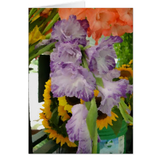 zomerbloemen op boerderij stand